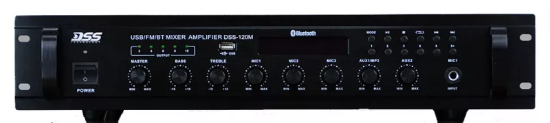 DSS-120M микшер-усилитель c MP3/FM, 120 Вт/100 В DSS-120M микшер-усилитель c MP3/FM, 120 Вт/100 В