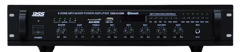 DSS-6120M микшер-усилитель MP3/FM, 120 Вт/100 В DSS-6120M микшер-усилитель MP3/FM, 120 Вт/100 В