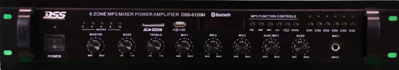 DSS-6120M микшер-усилитель MP3/FM, 120 Вт/100 В DSS-6120M микшер-усилитель MP3/FM, 120 Вт/100 В